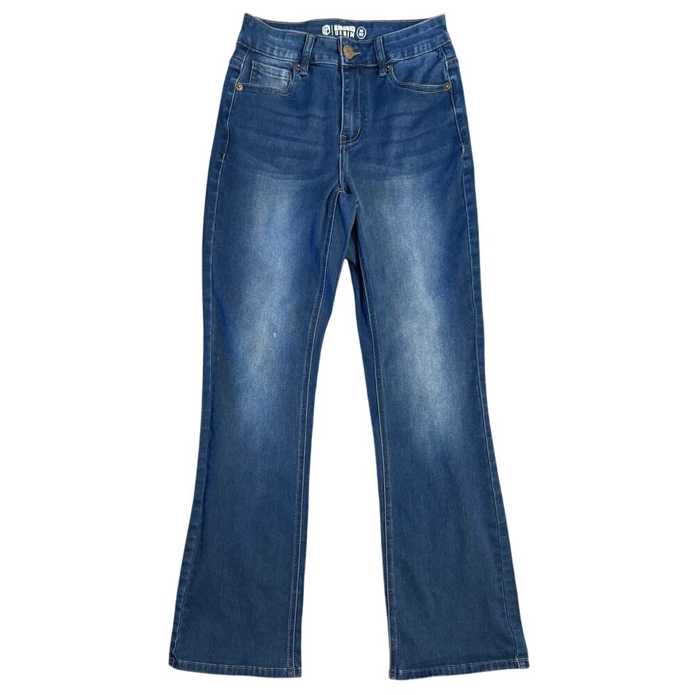 Born Primitive Jeans Flexy Stretch Flare Faded Washed Denim Blue Women’s Medium